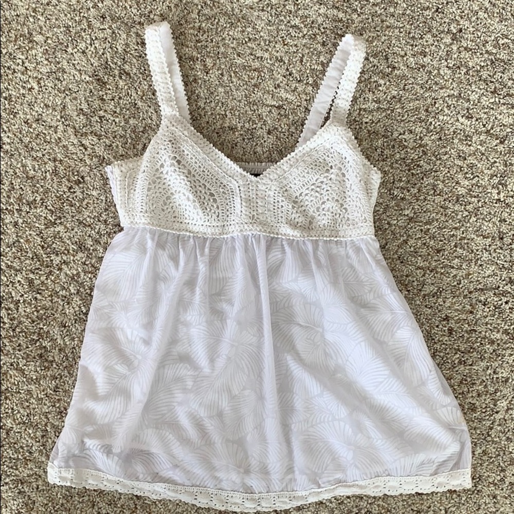 White Crochet Tank Top